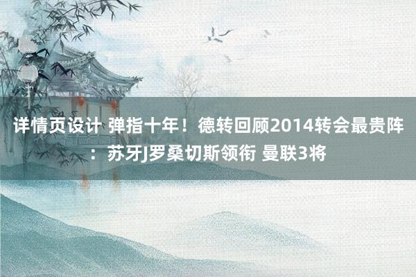 详情页设计 弹指十年！德转回顾2014转会最贵阵：苏牙J罗桑切斯领衔 曼联3将