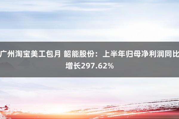 广州淘宝美工包月 韶能股份：上半年归母净利润同比增长297.62%