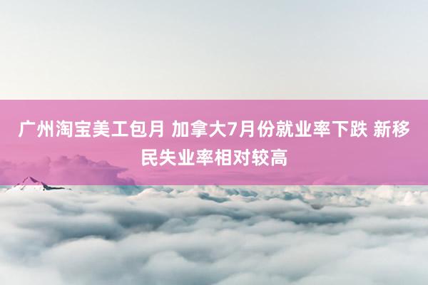 广州淘宝美工包月 加拿大7月份就业率下跌 新移民失业率相对较高