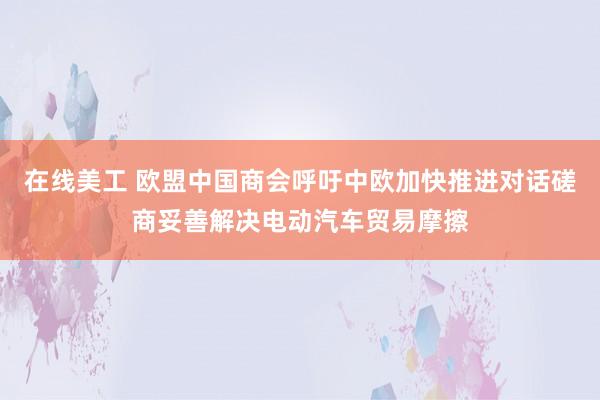 在线美工 欧盟中国商会呼吁中欧加快推进对话磋商妥善解决电动汽车贸易摩擦