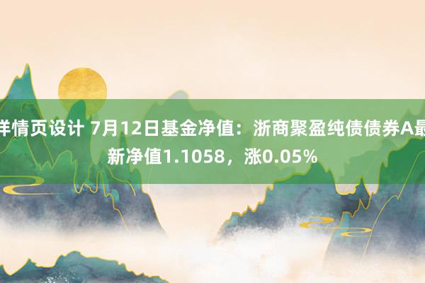 详情页设计 7月12日基金净值：浙商聚盈纯债债券A最新净值1.1058，涨0.05%